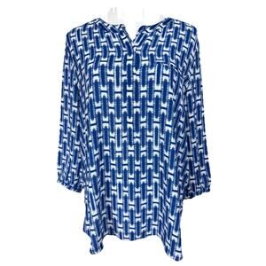 NYDJ Women's Top Blouse Tunic Size PL Hidden Buttons Lightweight Spring Summer